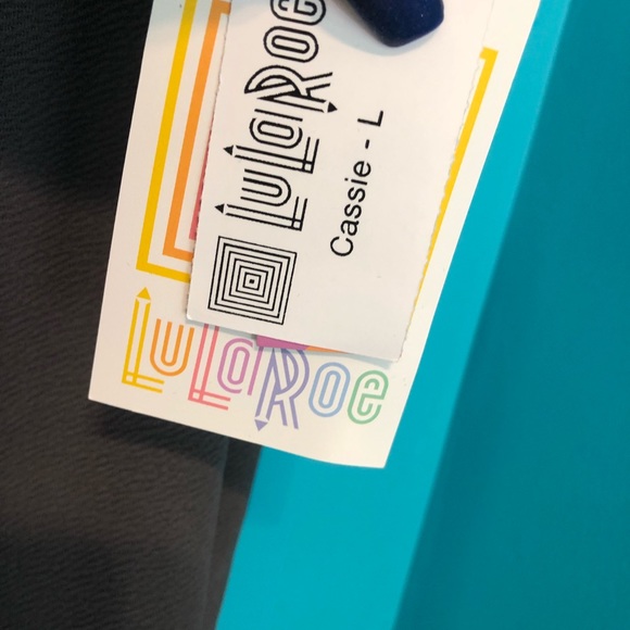 LuLaRoe Cassie Skirt. Charcoal Gray & Light Gray. - Picture 3 of 4